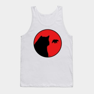 Akita and bear in rising sun Tank Top